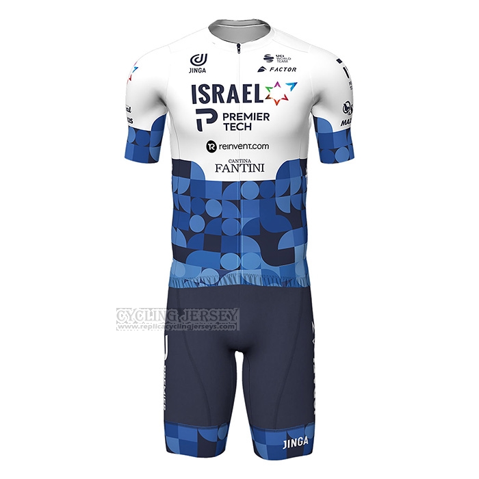 2022 Cycling Jersey Israel Cycling Academy Blue White Short Sleeve and Bib Short(1)